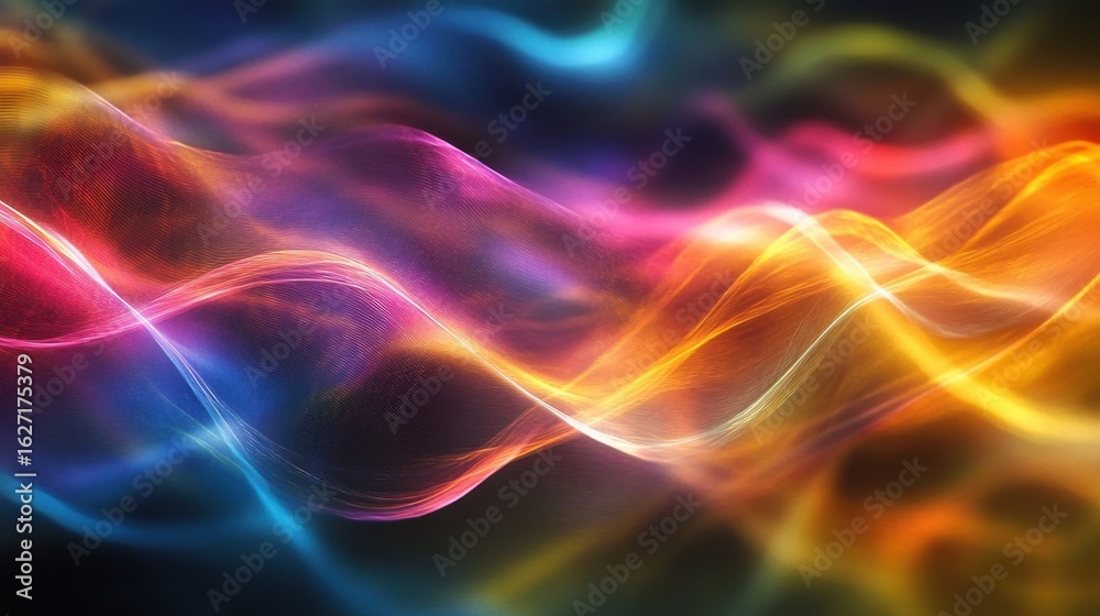 Fototapeta premium Vibrant Energy Waves Abstract Art.