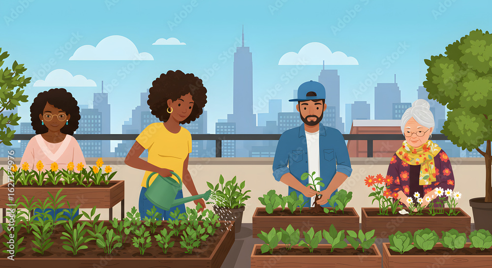 custom made wallpaper toronto digitalCozy kitchen interior illustration with organized pantry jars, fresh herbs on the windowsill, and food storage