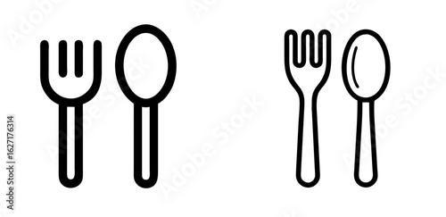 Spoon and Fork Kitchen Utensils Outline Icon