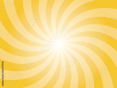 Saffron yellow sunburst background. orange color radial retro glowing rays banner. Abstract retro whirlwind starburst vector abstract background. Twisted radial illustration.