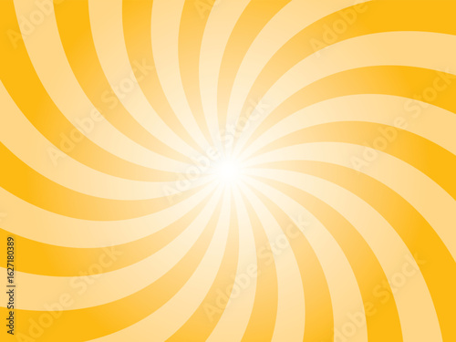 Selective yellow sunburst background. orange color radial retro glowing rays banner. Abstract retro whirlwind starburst vector abstract background. Twisted radial illustration.