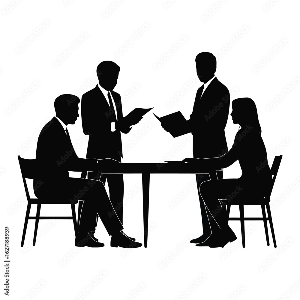 Fototapeta premium Business meeting discussion collaboration teamwork vector
