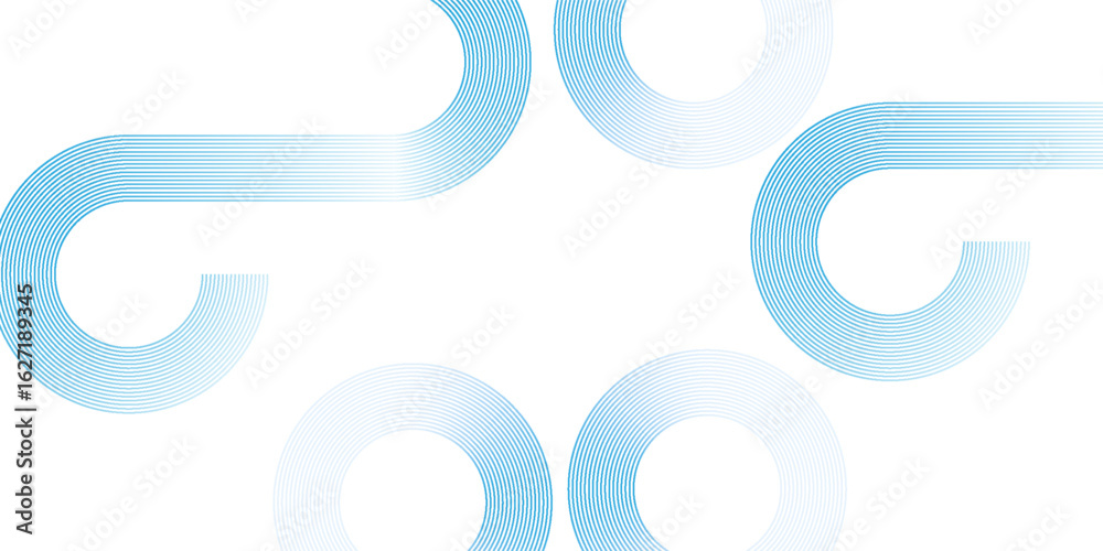 Obraz premium Abstract blue circle lines on white background. Geometric stripe line art design. Good art nice