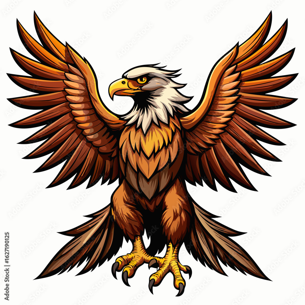 Obraz premium eagle spreading wings vector