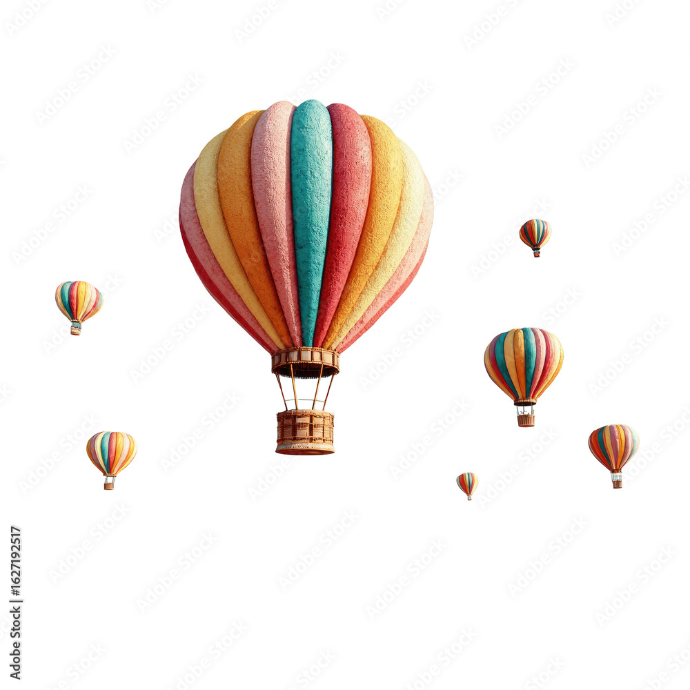 Fototapeta premium Colorful hot air balloons against a black background (1)