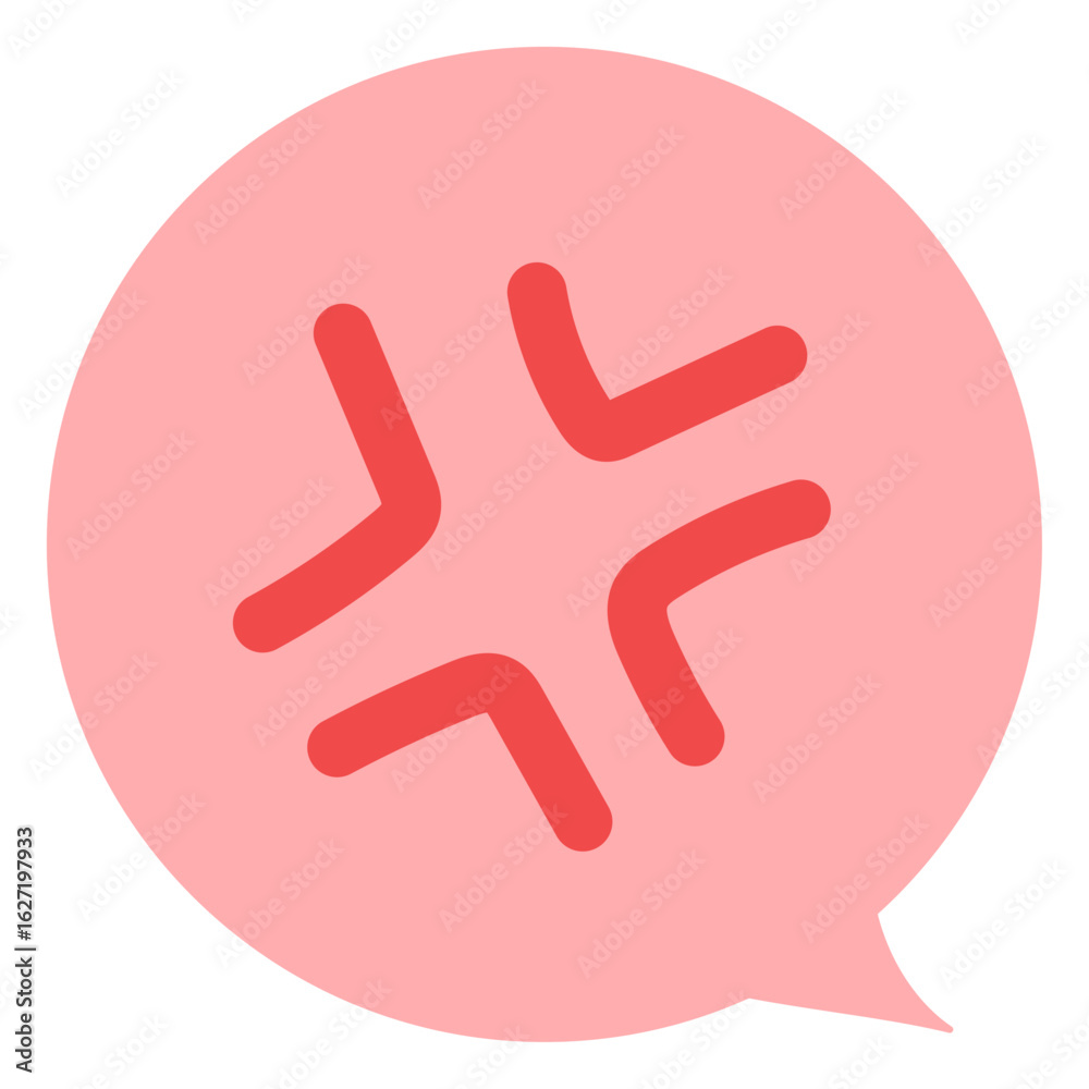 Obraz premium 感情表現ふきだし 怒り イライラ ムカつく 主線なし カラー ベクターイラスト