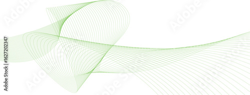 Green smoke wave. Green abstract wave flow isolated on white background as transparent.  green wave liquid lines background.dots on a whit clean and fresh background