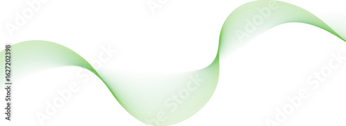 abstract green curve isolated on white or transparent Vector green line background curve element with white space for text and message design, overlapping layers, vector