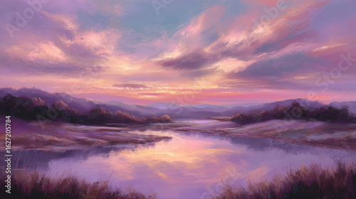 sunset in the mountains
