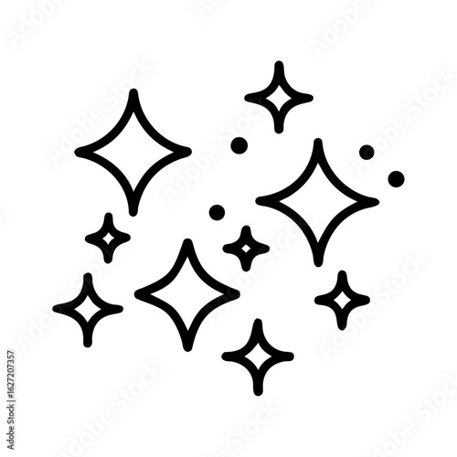 Shine. Sparkle. Simple illustrations. Vector.