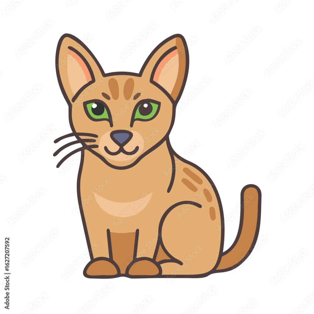 Obraz premium Simple cat illustration. Vector. chausie.