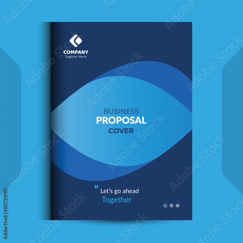 Wallpaper Mural Blue Proposal cover Design Template concepts are adept for corporate Business	 Torontodigital.ca