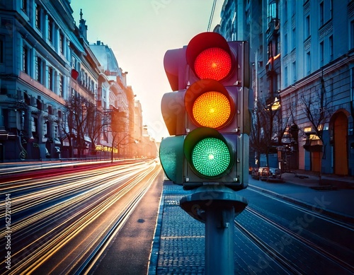  trafic light on the streets creative image 