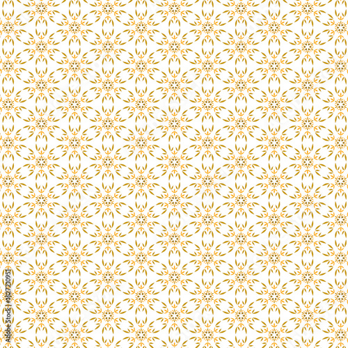 Simple geometric mosaic flowers and leaves on white background Fabrics, textiles, papers, home decoration