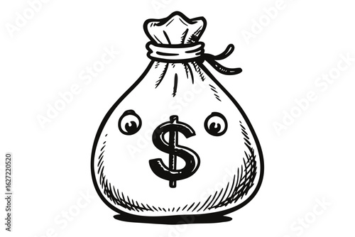 Money bag icon symbolizing business success and wealth, a perfect design for finance and investment