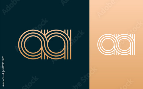 Modern elegant aa letter logo design vector