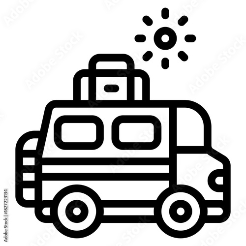 adventure sunny outline icon and illustration