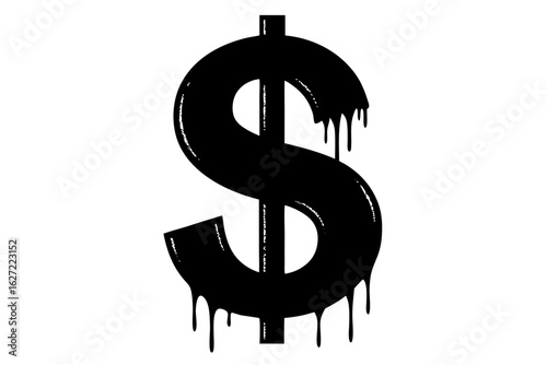 Golden dollar sign on a rope symbolizing wealth, finance, and investment