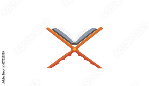 Vector illustration of open Quran on rehal
