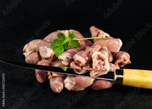 Fresh Raw Chicken Heart from the Butcher