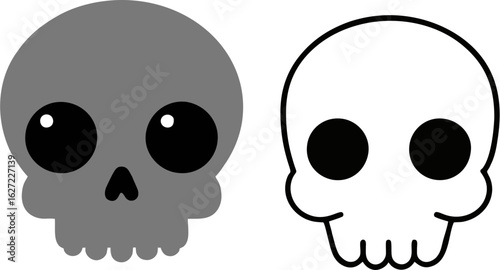Skull and crossbones black and white vector illustration symbol of death and danger