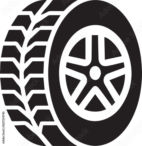 tire silhouette clipart, tire vector, tire silhouette vector icon