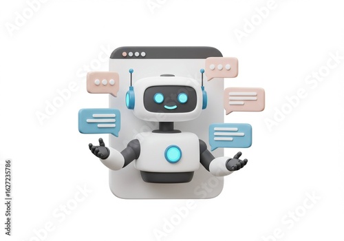 3D Chatbot Illustration for Lead Generation and Customer Service