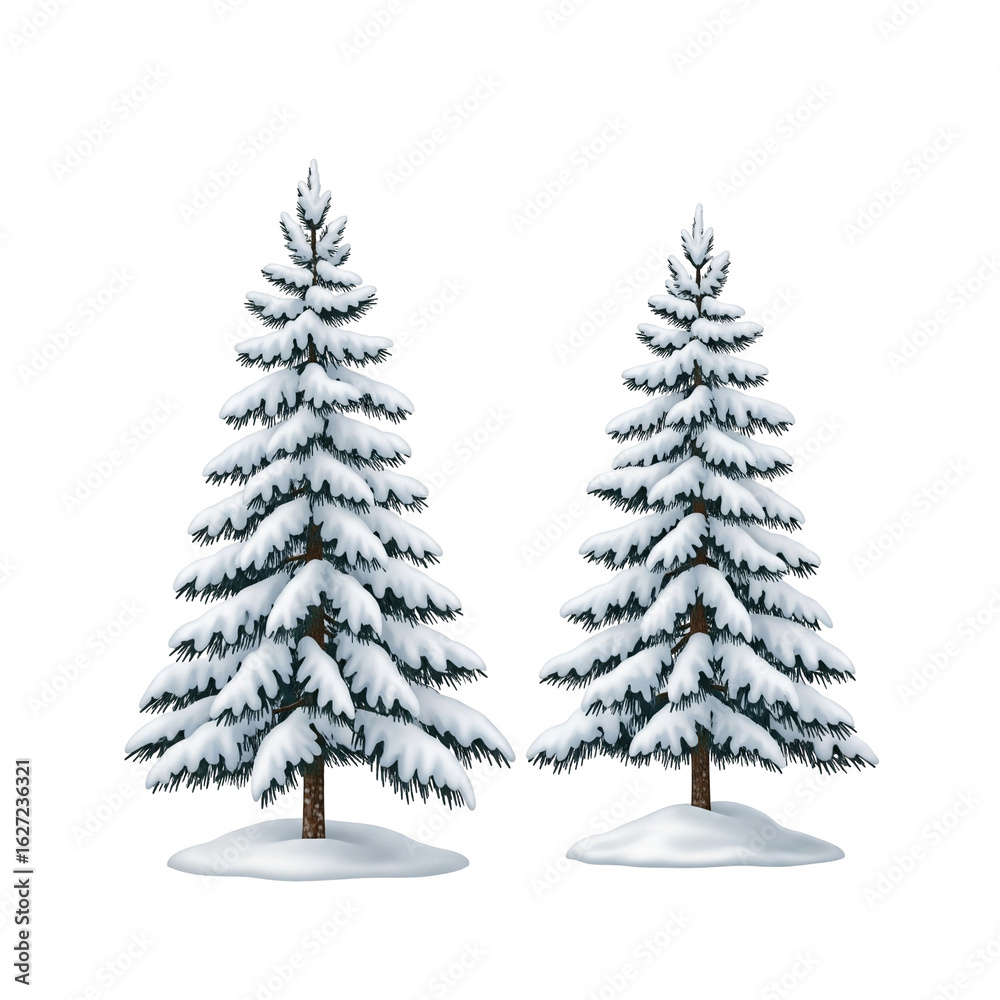 Obraz premium christmas tree isolated on white