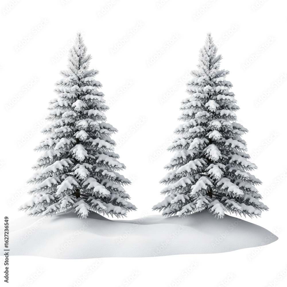 Obraz premium christmas tree on white background