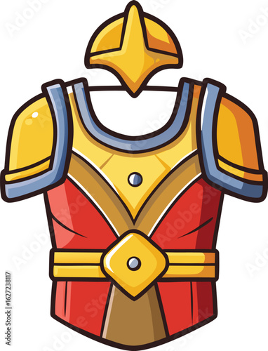 Fantasy armor set icon with helmet and chestplate