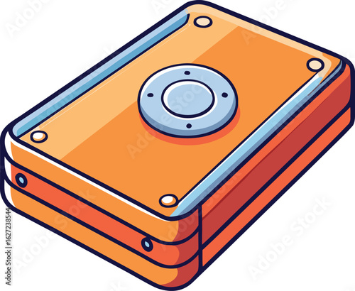 Modern external hard drive icon with digital storage theme