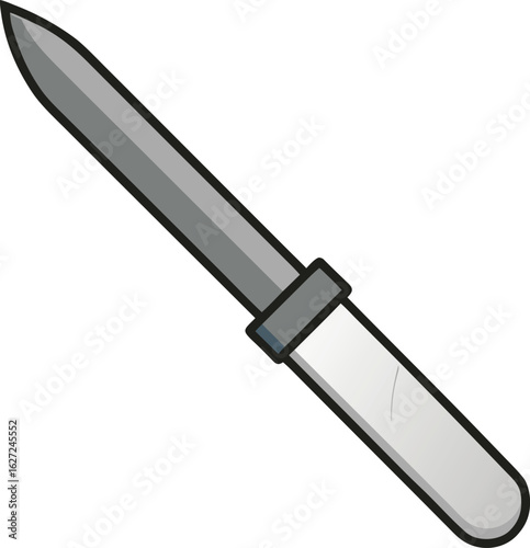 Sharp stainless steel scalpel illustration for medical advertising