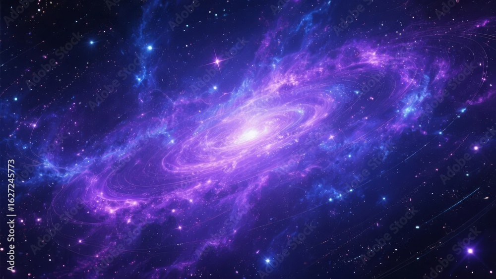 Fototapeta premium Vibrant Spiral Galaxy in Deep Space