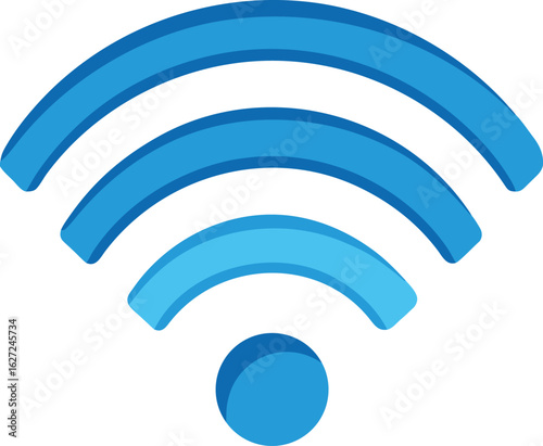 Full wi fi signal bar with curved waves graphic