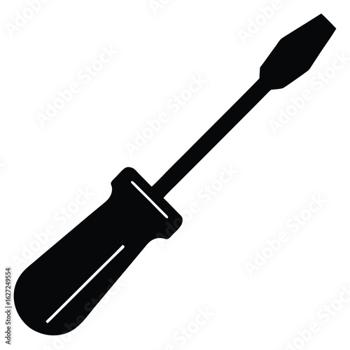 Black silhouette of a flathead screwdriver tool hardware