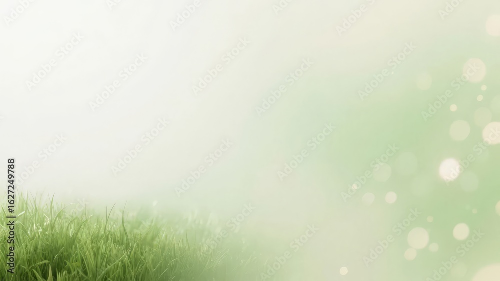 Fototapeta premium Softly Lit Grass with Ethereal Bokeh Background