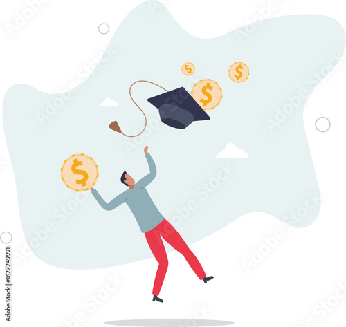 Education fund for college, saving for school or university tuition fee, study cost or training expense concept.human life.