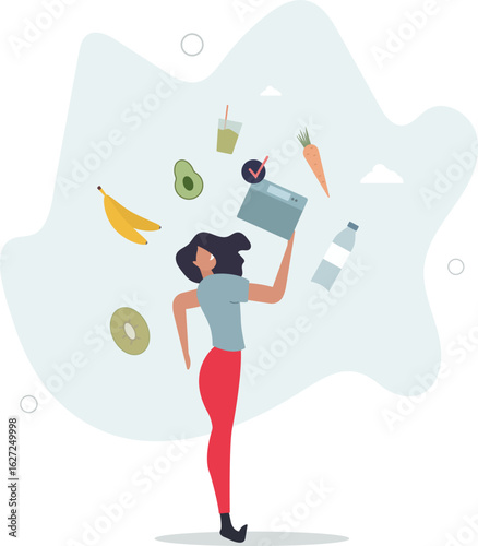 Weight loss diet plan.slim girl and healthy eating.human life.