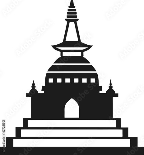 buddhist stupa silhouette vector