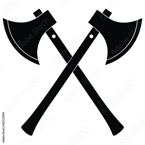 Crossed black axes vector illustration