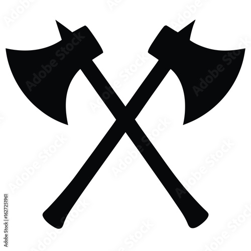 Crossed black axes vector symbol illustration