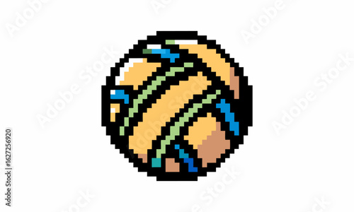 volleyball icon cartoon pixel illustration