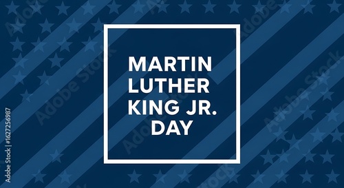 Martin luther king jr day banner with stars and stripes on a blue background for celebration