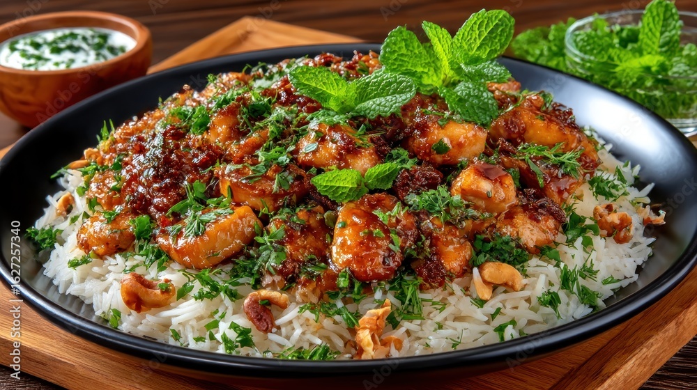 Chicken and rice dish with herbs Chicken and rice dish with herbs
