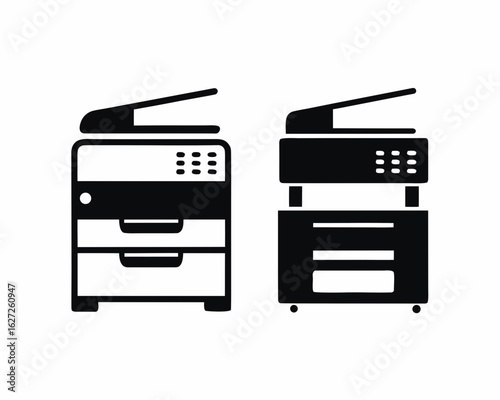 Copier icon vector silhouette illustration isolated on white background
