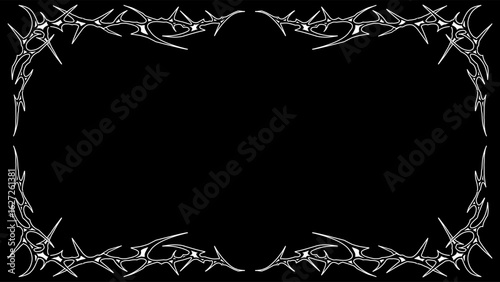 Neo tribal frame vector design with sharp symmetrical shapes
