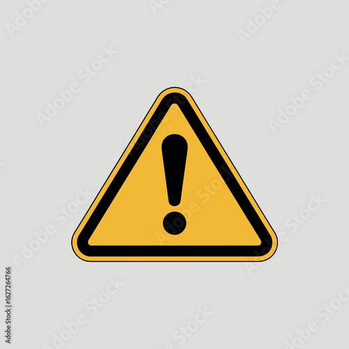 Yellow warning triangle with black exclamation mark a universally recognized symbol of caution danger and alert