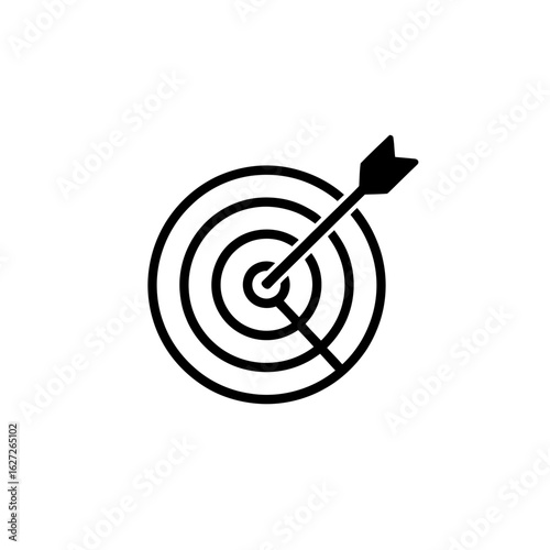 Precision Aiming with Arrow Hitting Bullseye on Target Board Demonstrating Accuracy and Success