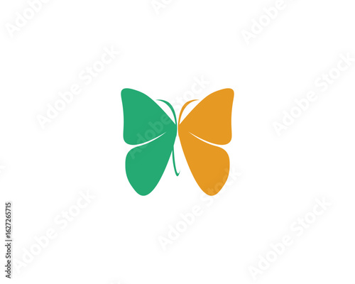 Vector - Butterfly conceptual simple, colorful icon. Logo. Vector illustration