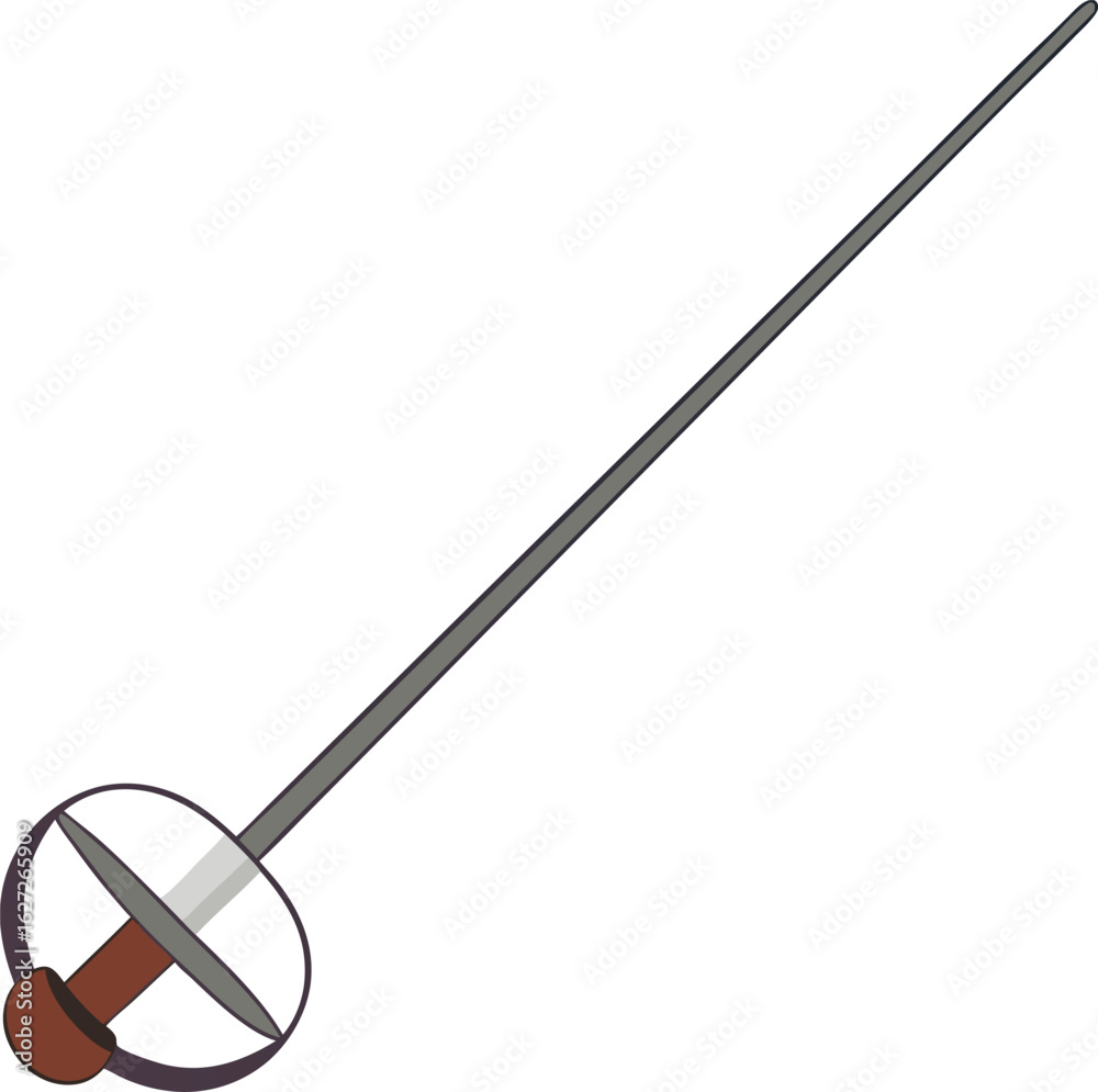 Naklejka premium Detailed fencing sword design with handle illustration